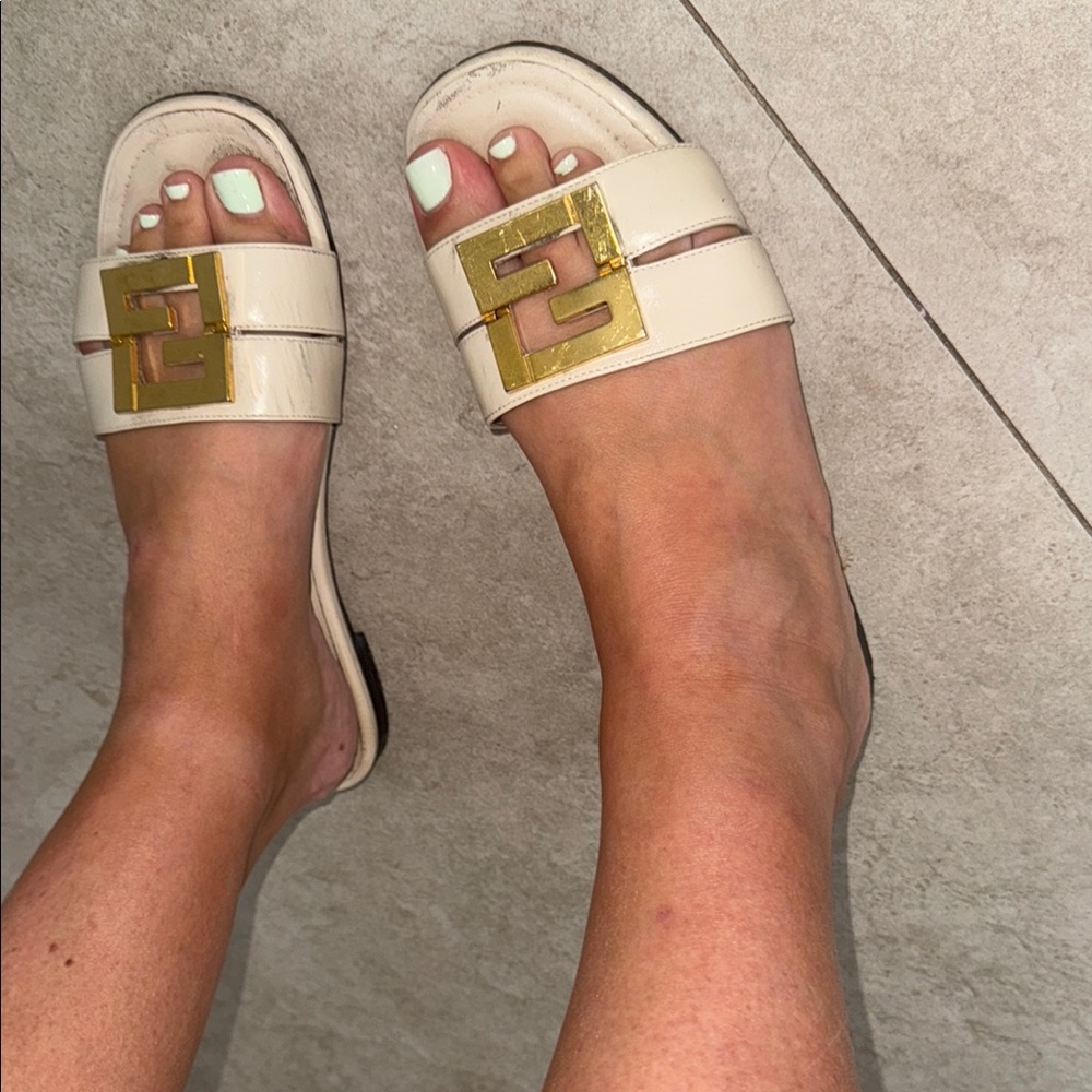COPY - Fendi Slides Cream&gold